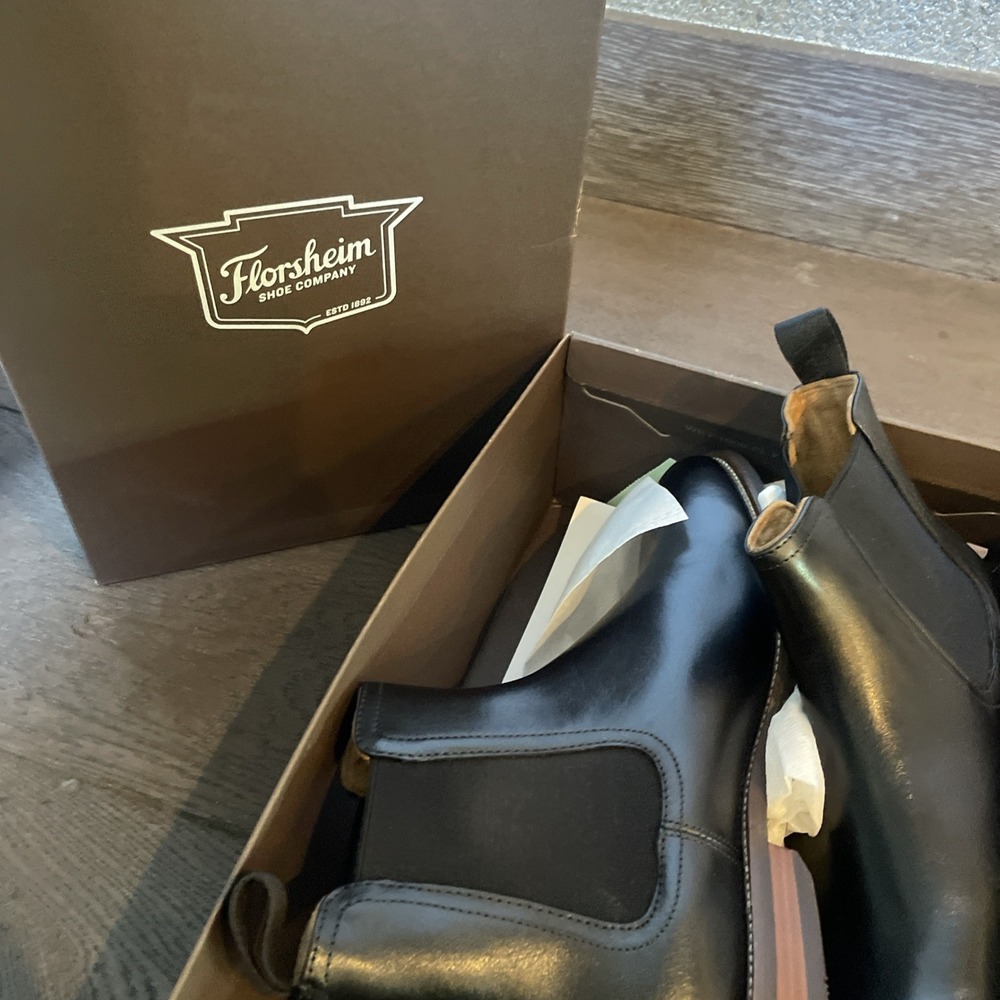 Florsheim Men Boots Rucci Plain Toe Black Size 7m - Picture 2 of 8